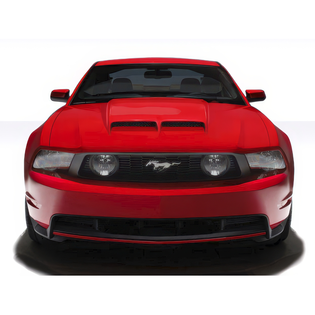 Modify your Ford Mustang 2010 with our Exterior/Hoods - Front view of vehicle from eye level