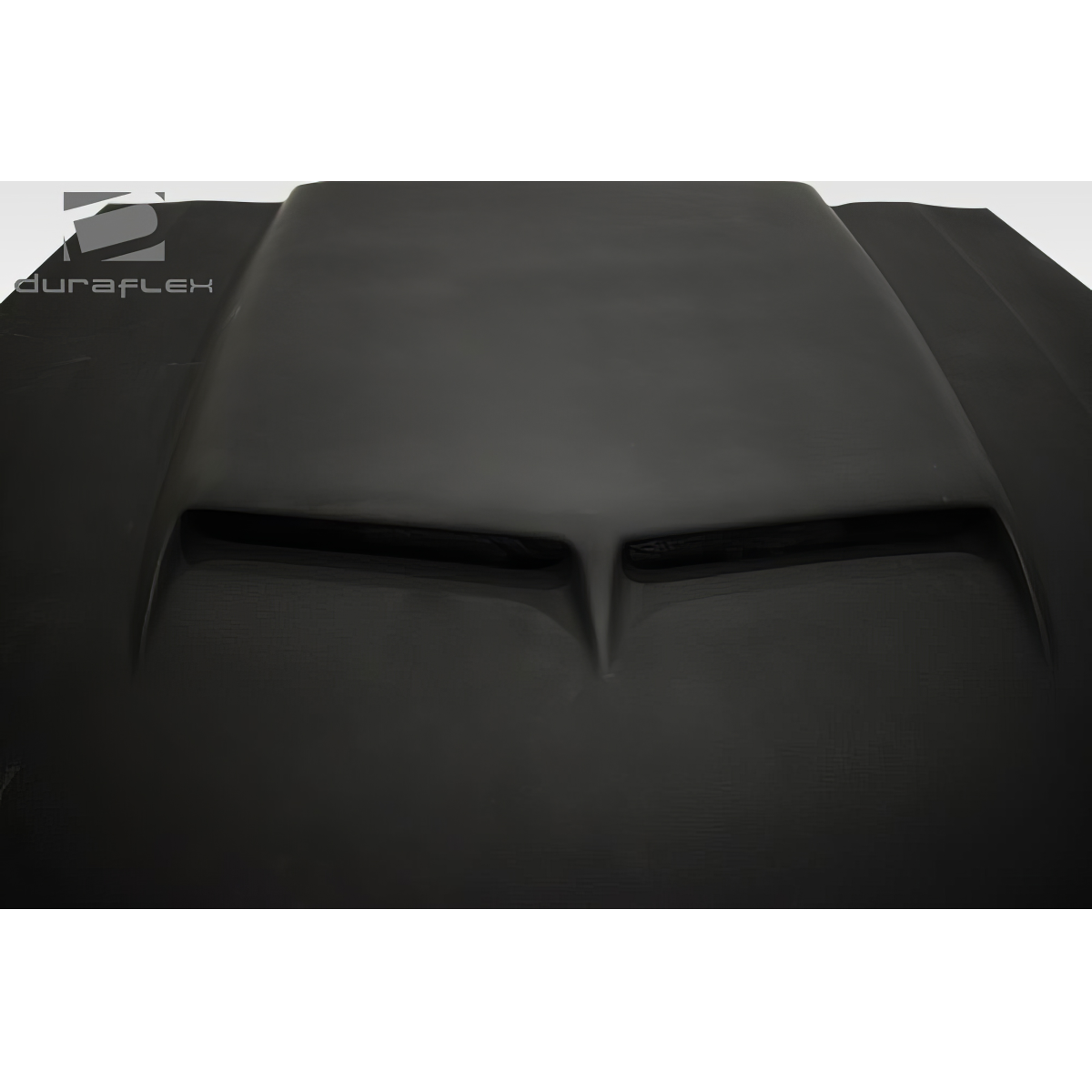 Modify your Ford Mustang 2010 with our Exterior/Hoods - Top view of a car hood at a slight angle