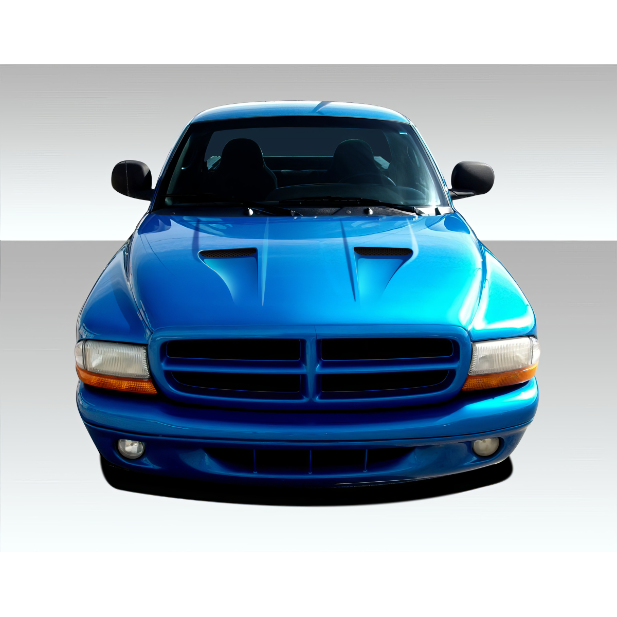 Modify your Dodge Dakota 1997 with our Exterior/Hoods - Front angle view of the vehicle hood