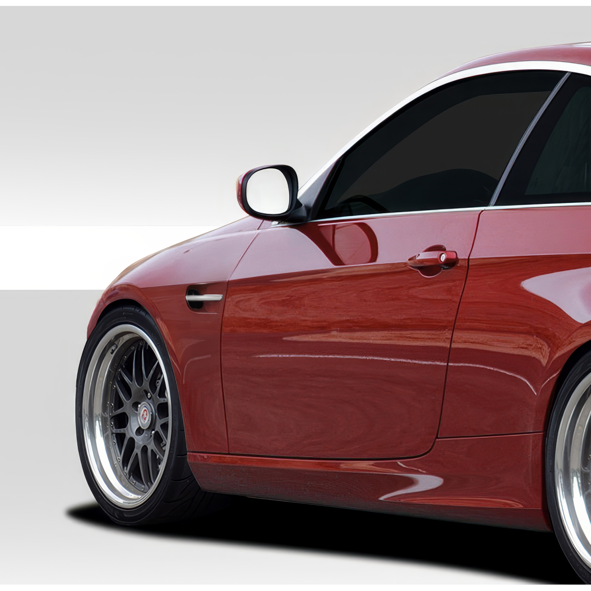 Modify your BMW 3-Series 2007 with our Exterior/Fenders - Side view of car angle showing fender and wheel