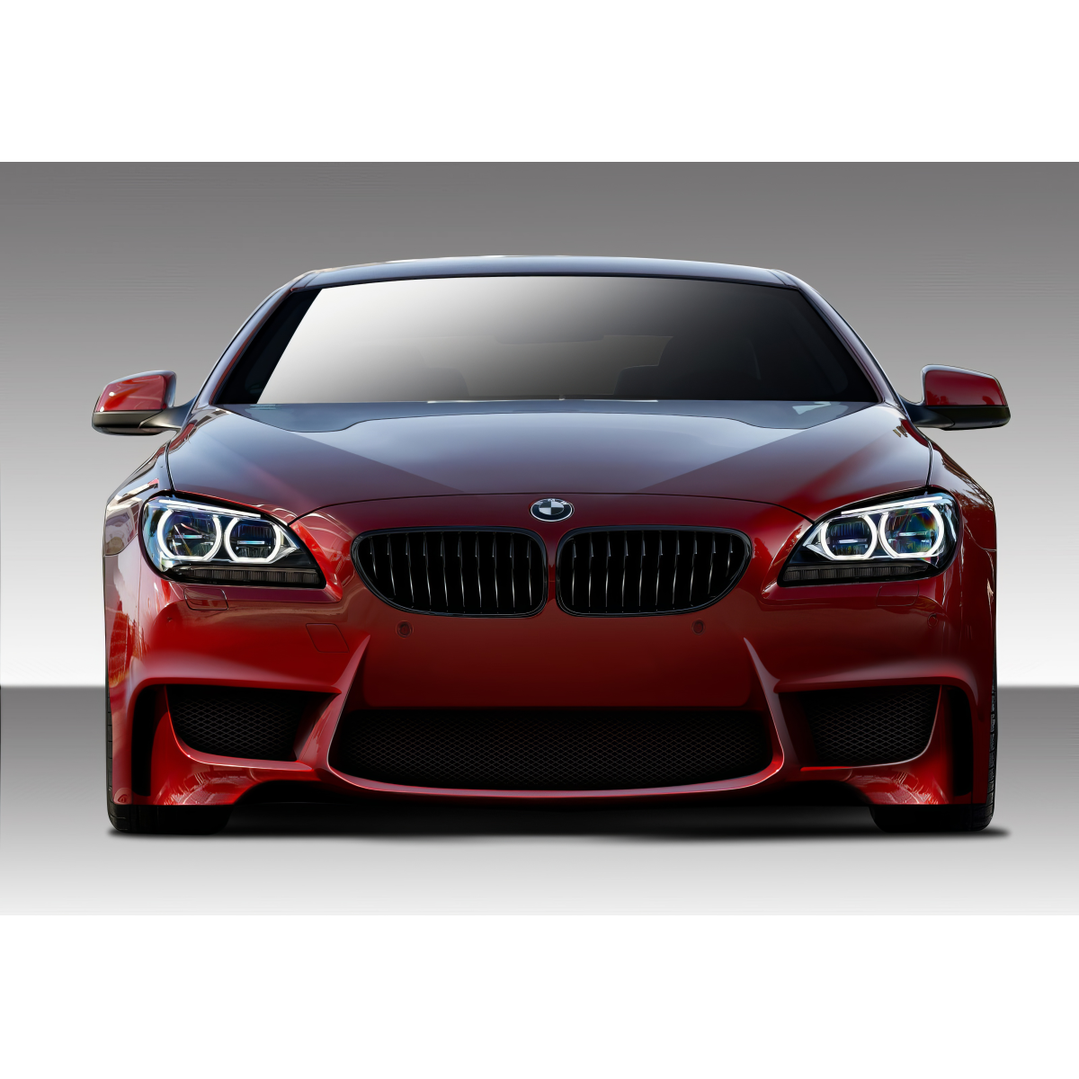 Modify your BMW 6-Series 2011 with our Exterior/Front Bumpers or Lips - Frontal view of a red BMW sports car