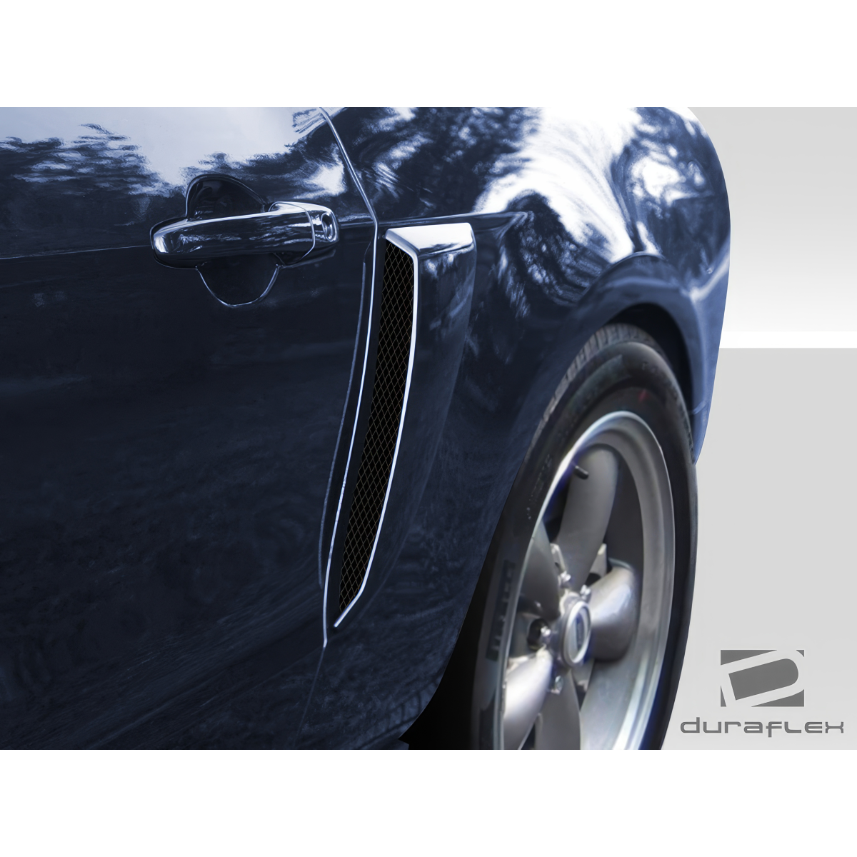 Modify your Ford Mustang 2010 with our Exterior/Scoops - Side view of the Mustang showing scoop design