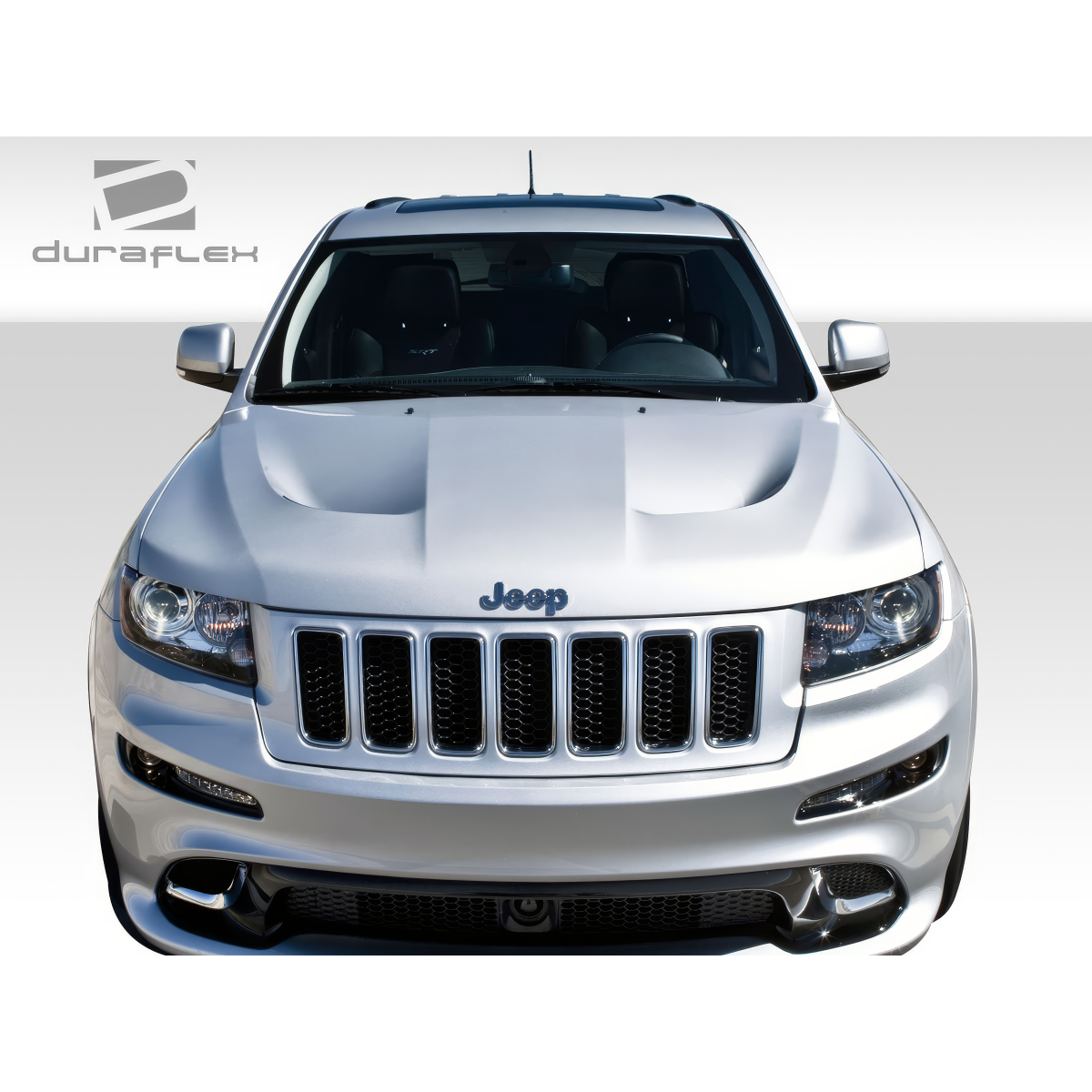 Modify your Jeep Cherokee 2011 with our Exterior/Hoods - Front view of the hood at a straight angle