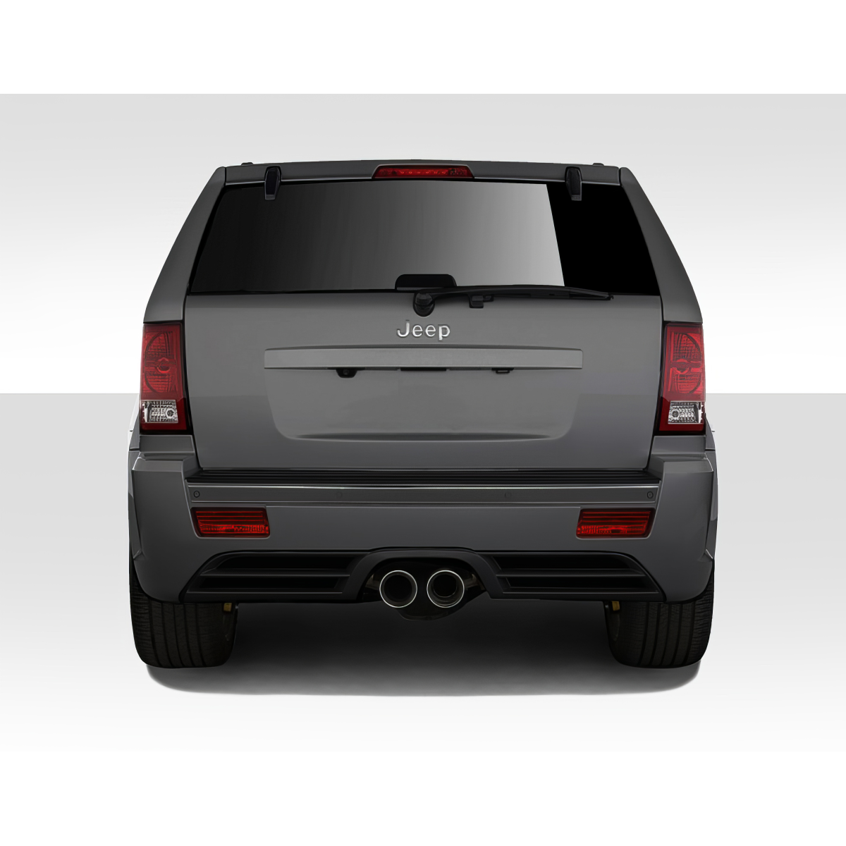 Modify your Jeep Cherokee 2005 with our Exterior/Rear Bumpers or Lips - Rear view of Jeep at a straight angle