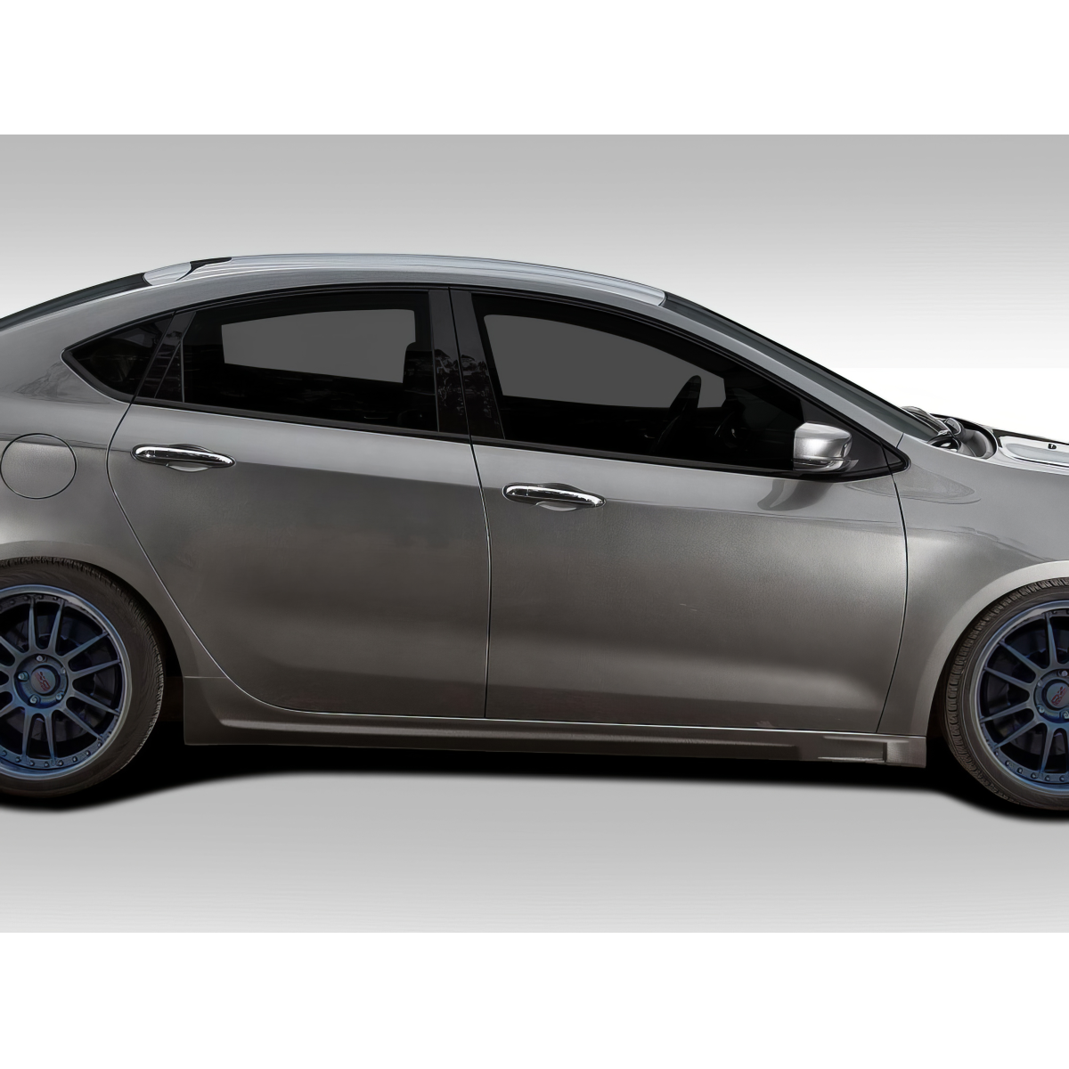 Modify your Dodge Dart 2013 with our Exterior/Side Skirts - Side view of the vehicle at a right angle