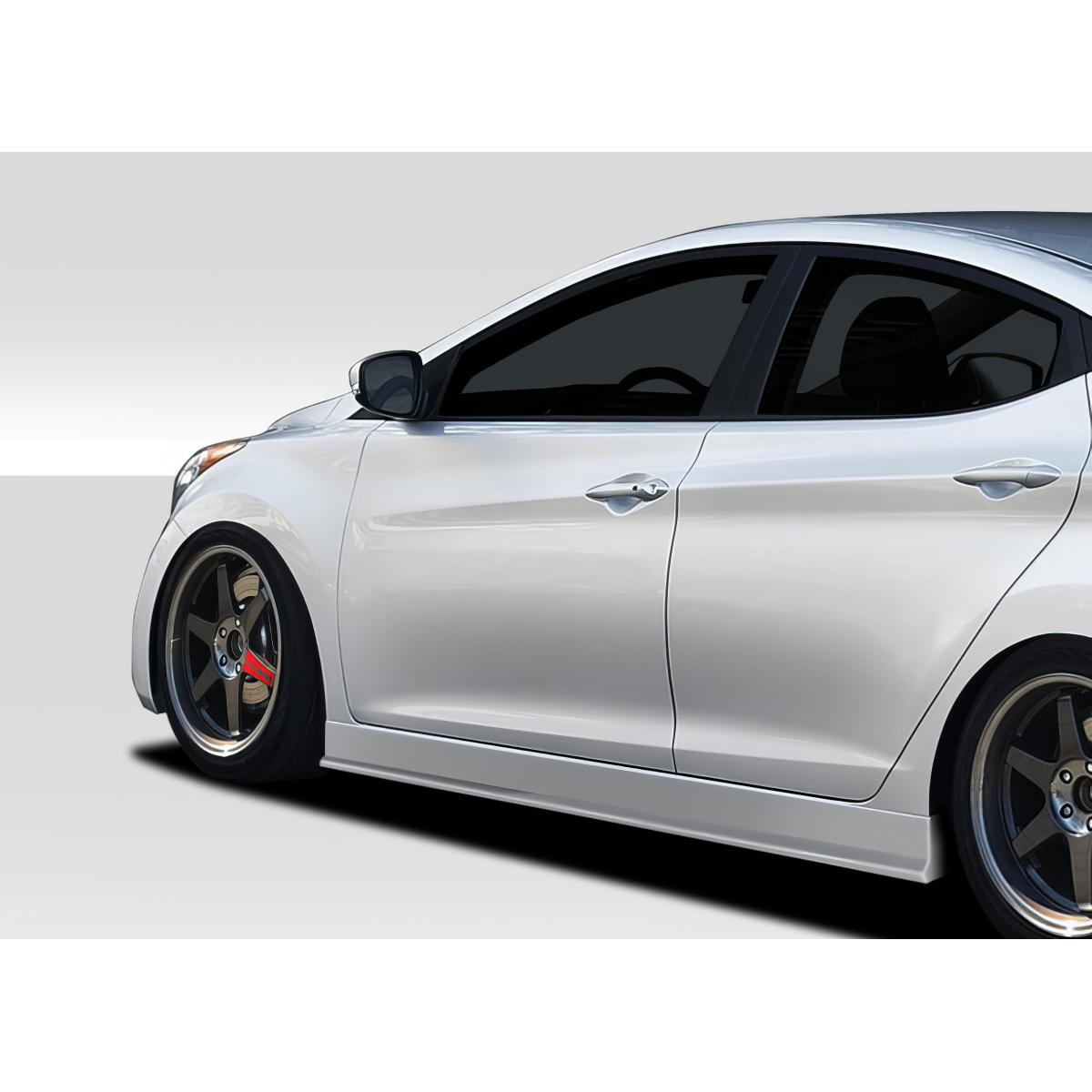 Modify your Hyundai Elantra 2011 with our Exterior/Side Skirts - Side view showing part at a slight angle