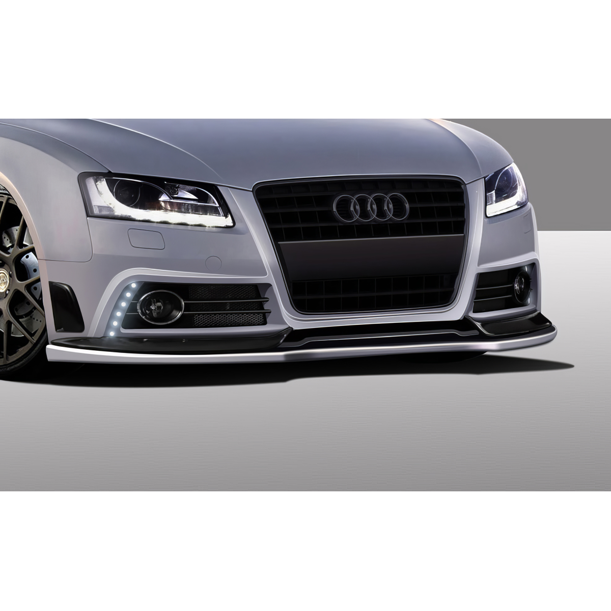 Modify your Audi A5 2008 with our Exterior/Front Lips - Front angle view of Audi A5 front lip spoiler