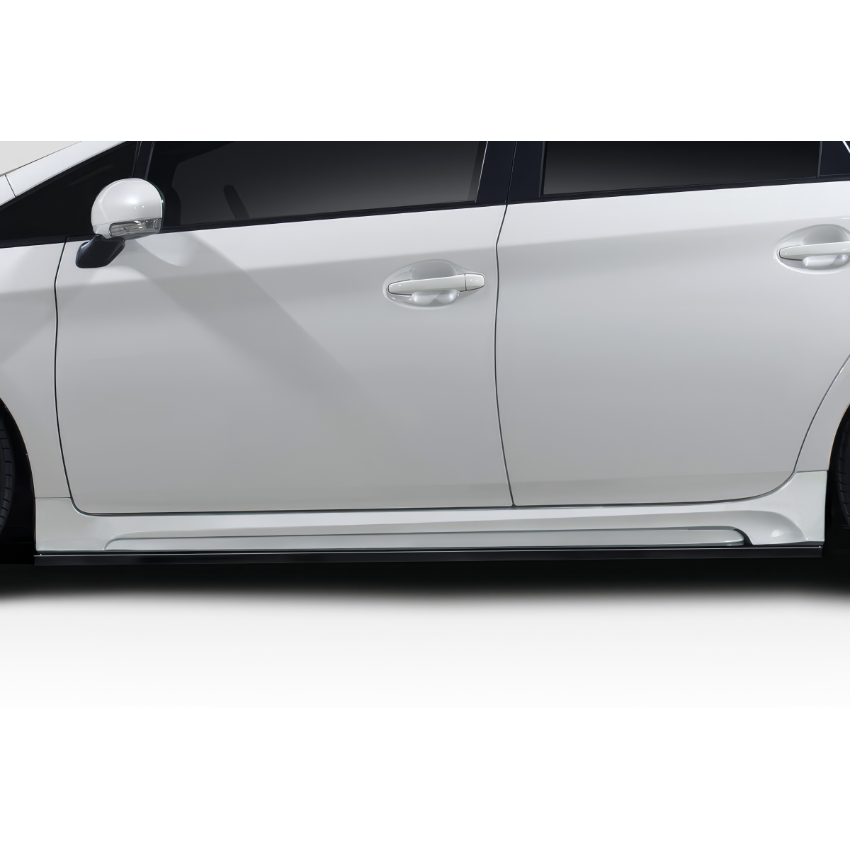 Modify your Toyota Prius 2010 with our Exterior/Side Skirts - Side view showing side skirts at a straight angle