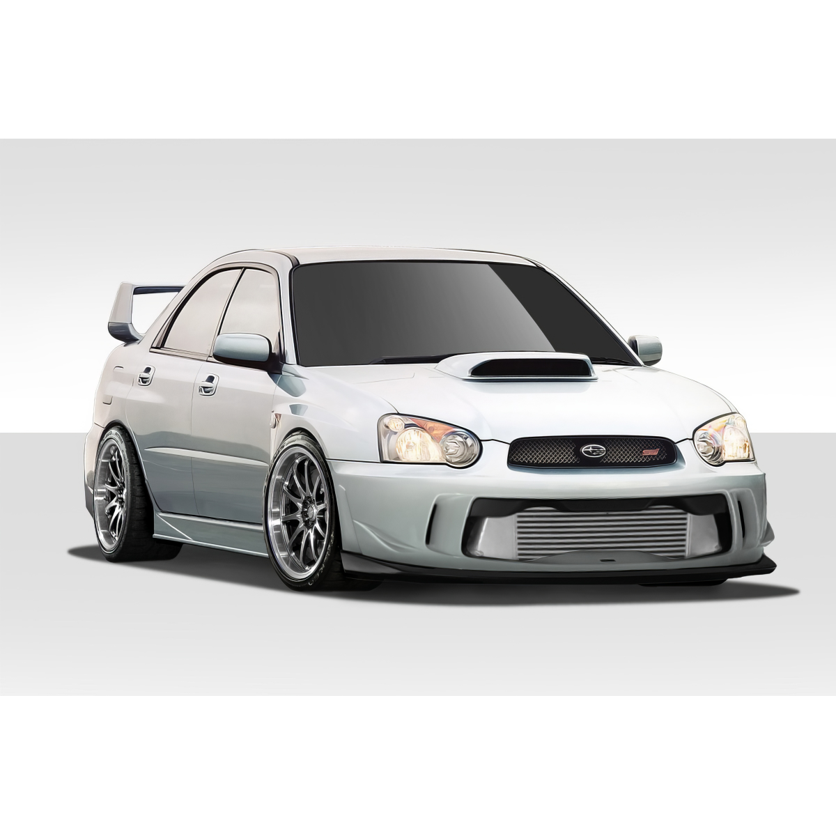 Modify your Subaru Impreza 2004 with our Exterior/Complete Body Kits - The vehicle is viewed from a front three quarter angle