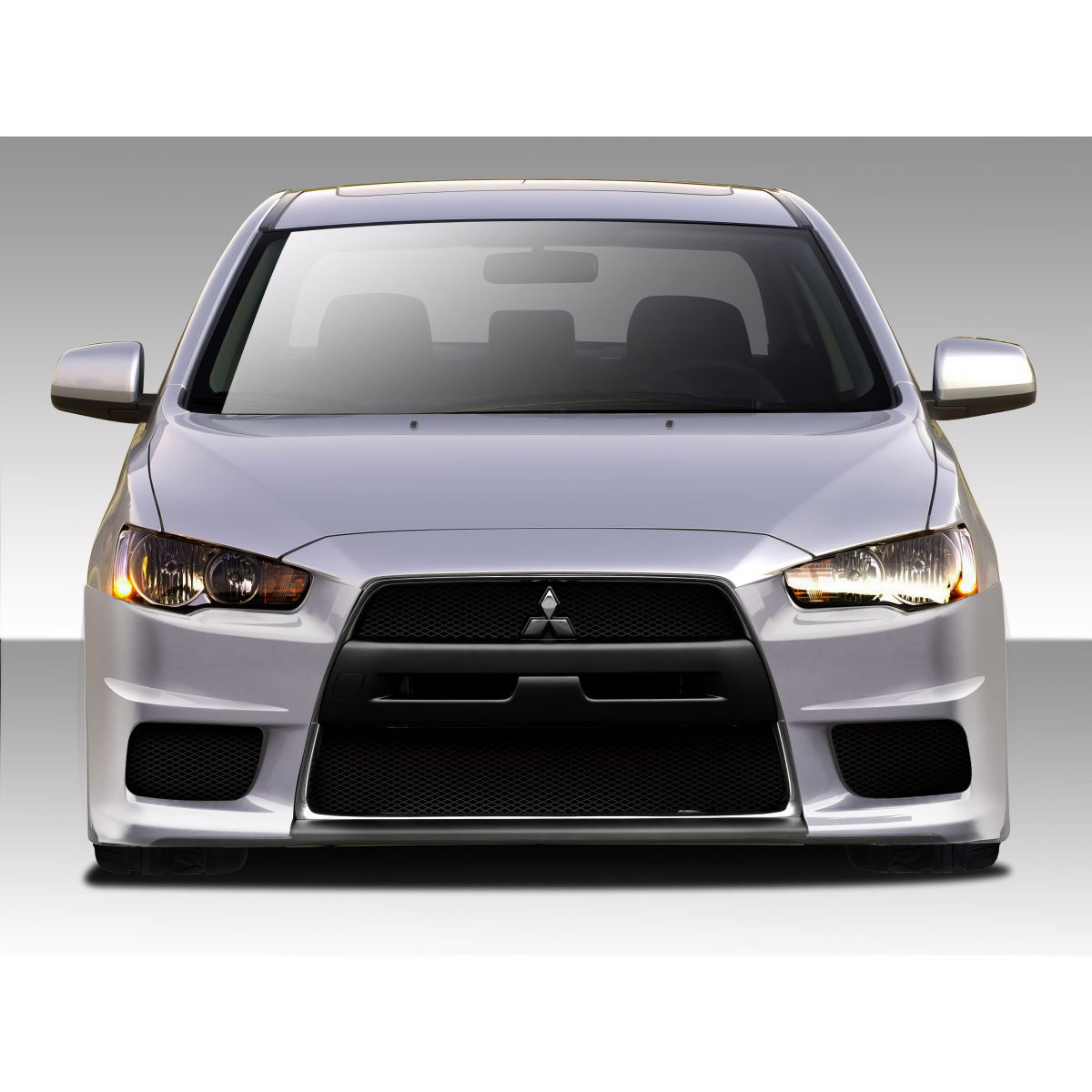 Modify your Mitsubishi Lancer 2008 with our Exterior/Complete Body Kits - Front view of vehicle at a straight angle