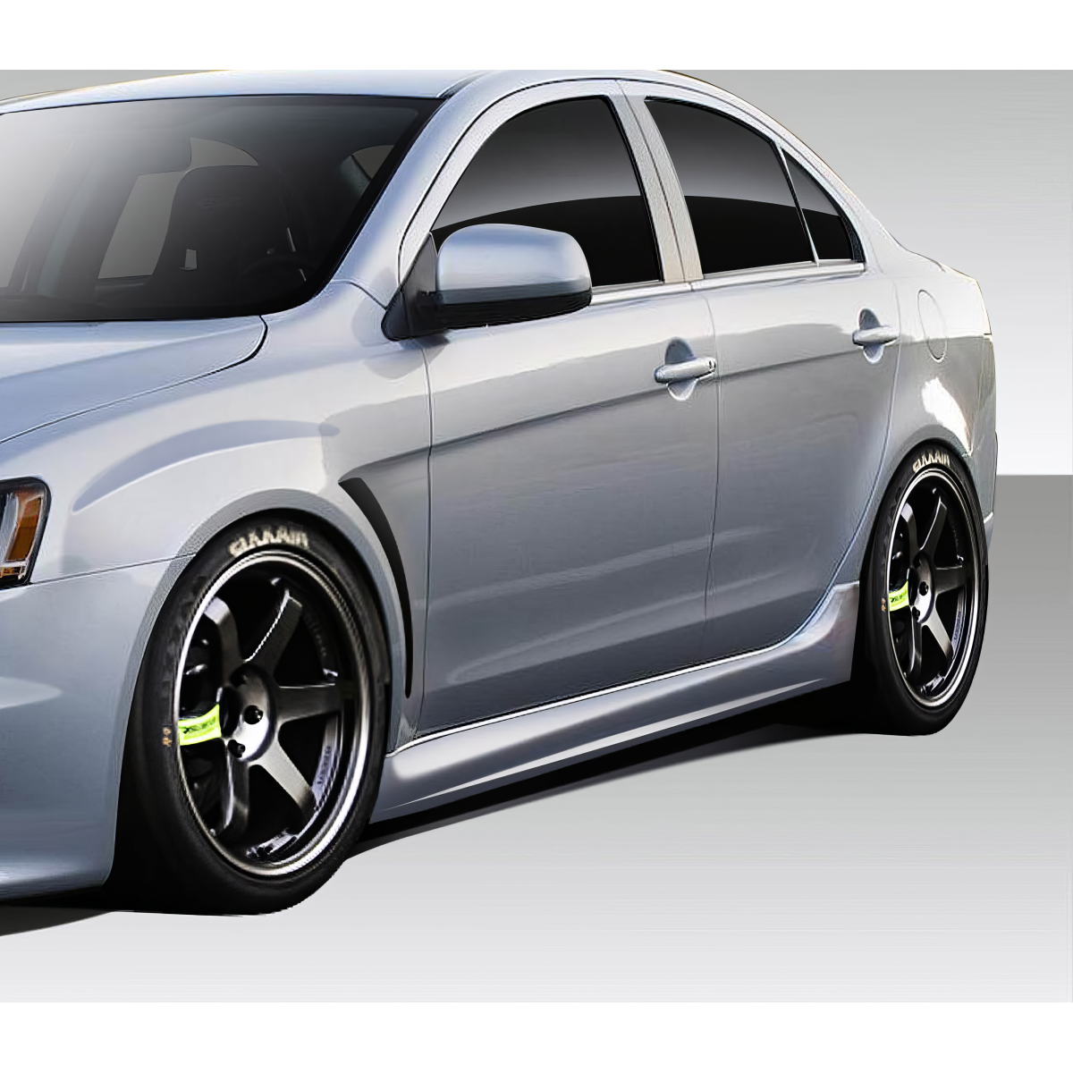 Modify your Mitsubishi Lancer 2008 with our Exterior/Complete Body Kits - Image shows side view of vehicle at a right angle