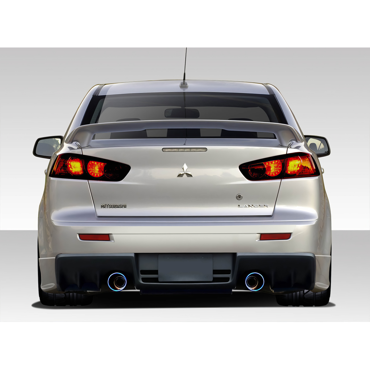 Modify your Mitsubishi Lancer 2008 with our Exterior/Complete Body Kits - Rear view of vehicle from a straight angle