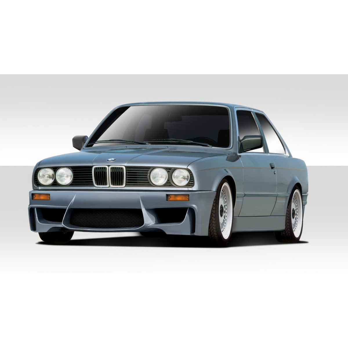 Modify your BMW 3-Series 1984 with our Exterior/Complete Body Kits - Front angle view of a modified BMW 3 Series E30