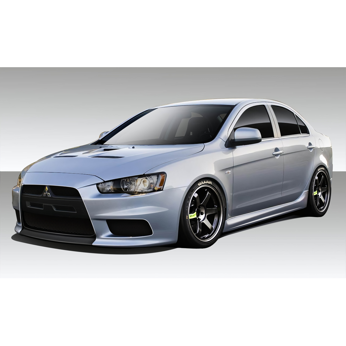 Modify your Mitsubishi Lancer 2008 with our Exterior/Complete Body Kits - Front three quarter view of the vehicle