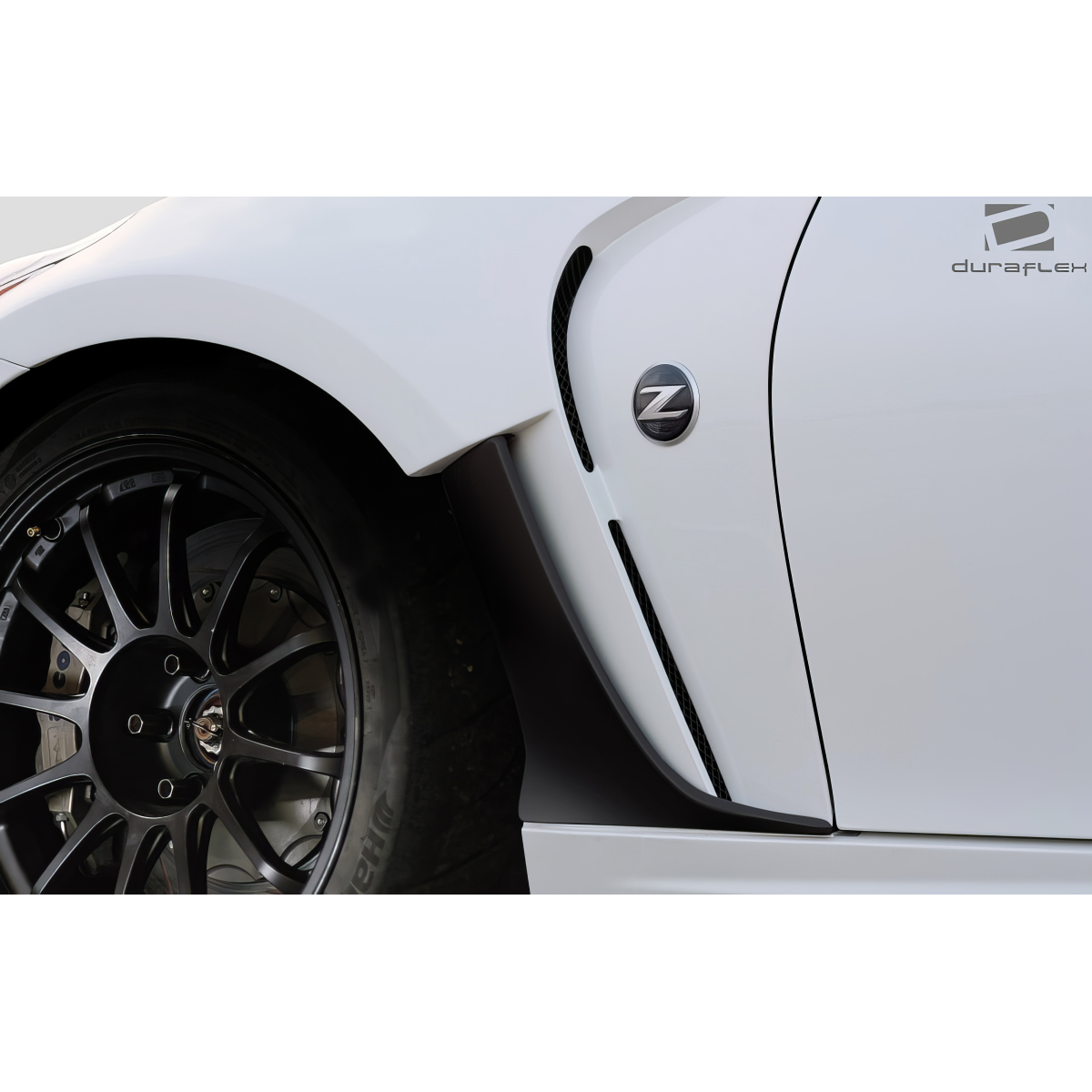 Modify your Nissan 370Z 2009 with our Exterior/Fenders - Angled view of the fender and wheel