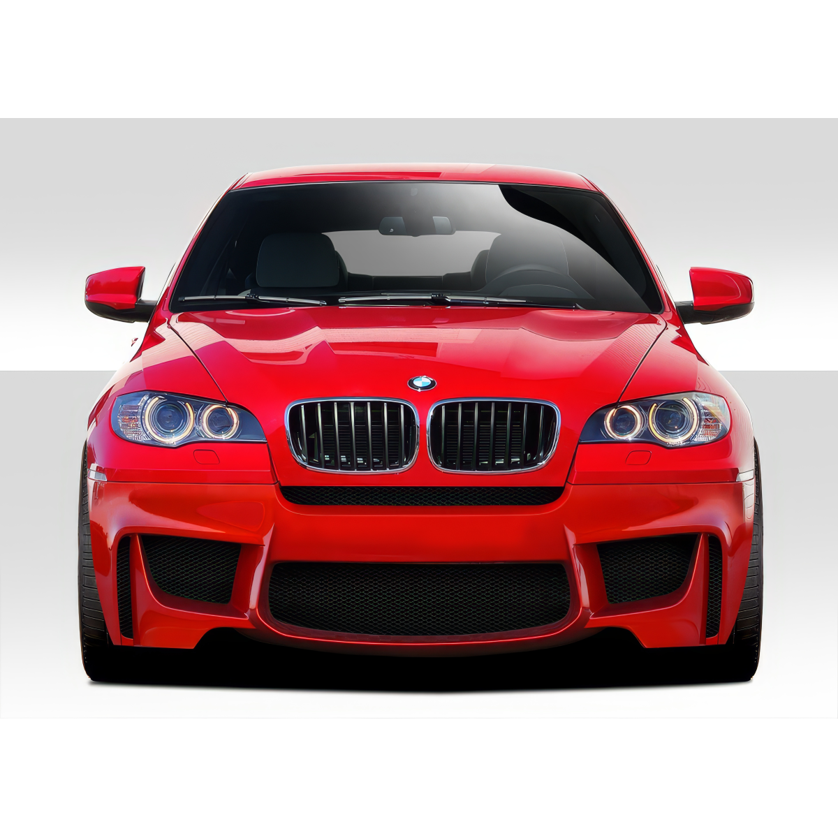 Modify your BMW X6 2008 with our Exterior/Front Bumpers or Lips - Front view of the vehicle at a straight angle