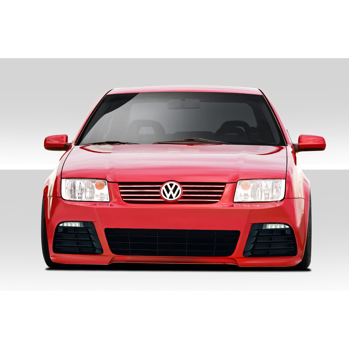 Modify your Volkswagen Jetta 1999 with our Exterior/Front Bumpers or Lips - Front view angle of car with minimal tilt