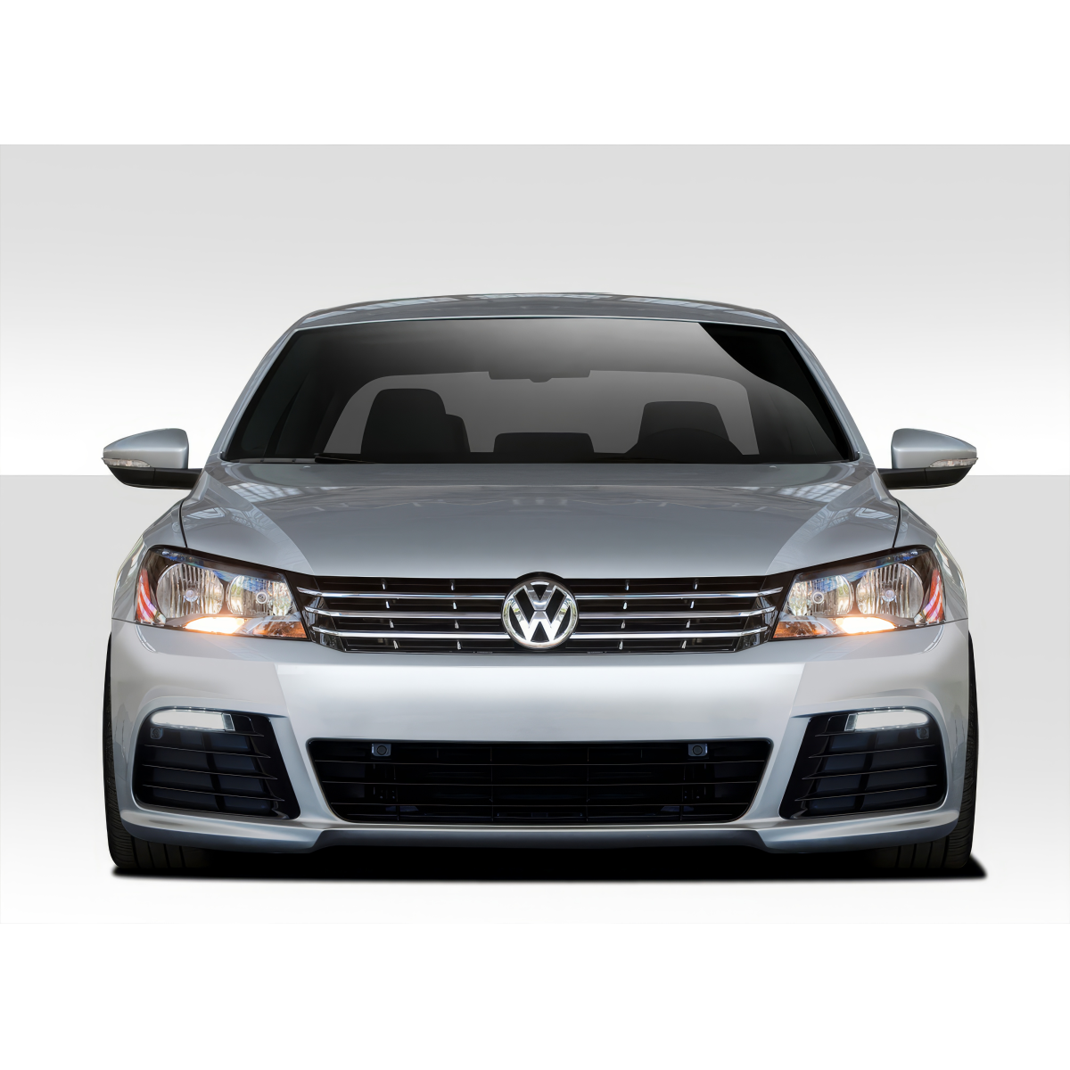 Modify your Volkswagen Passat 2011 with our Exterior/Front Bumpers - Front view at a straight angle