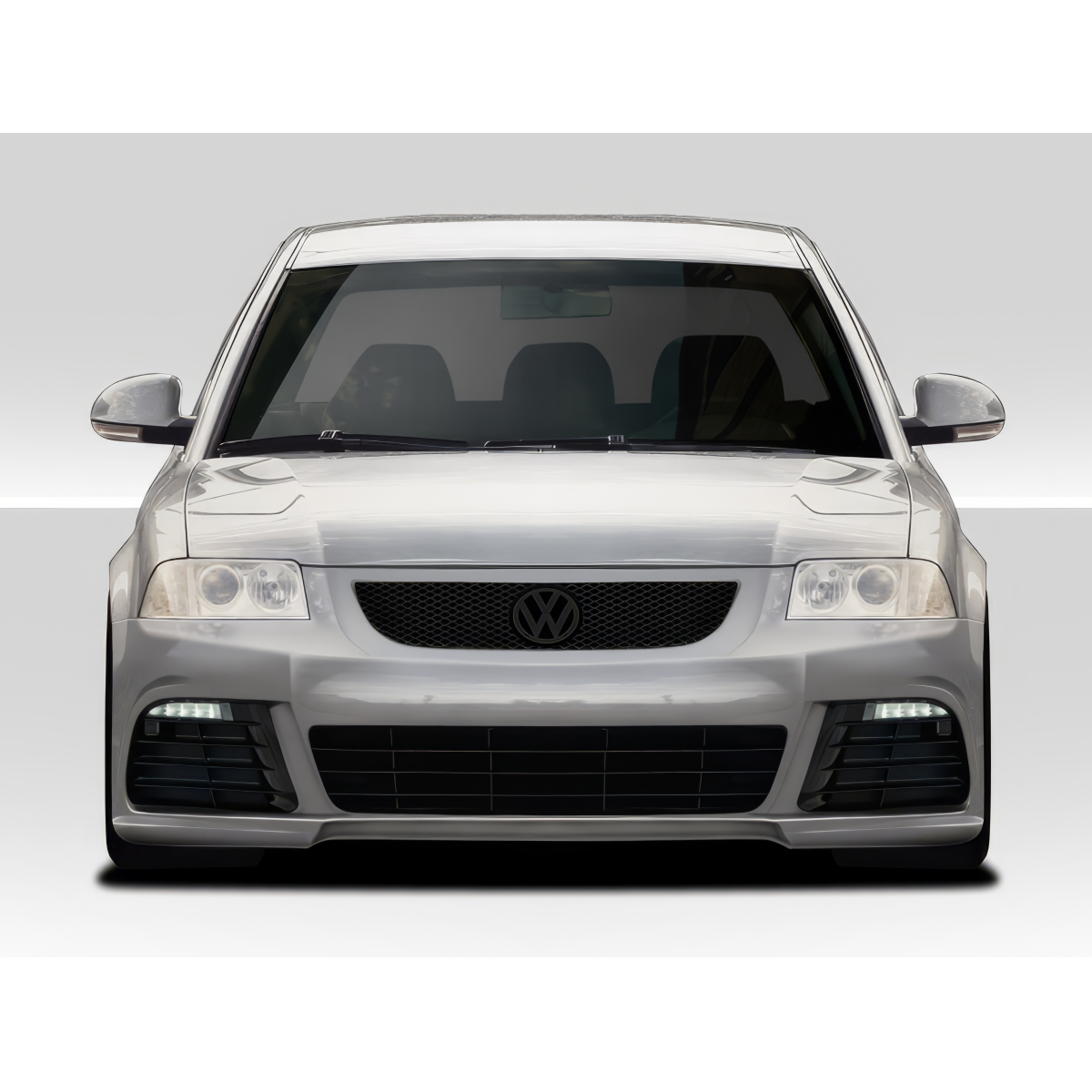 Modify your Volkswagen Passat 2002 with our Exterior/Front Bumpers - Front view of the vehicle at eye level