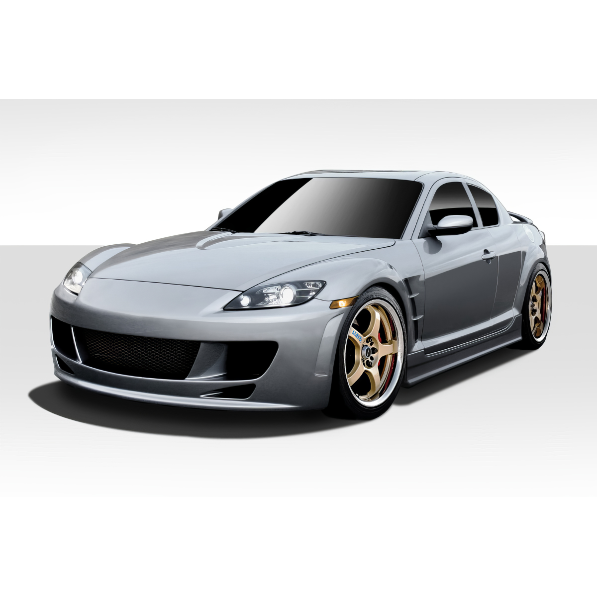 Modify your Mazda RX-8 2004 with our Exterior/Complete Body Kits - Front three quarter angle view of a car