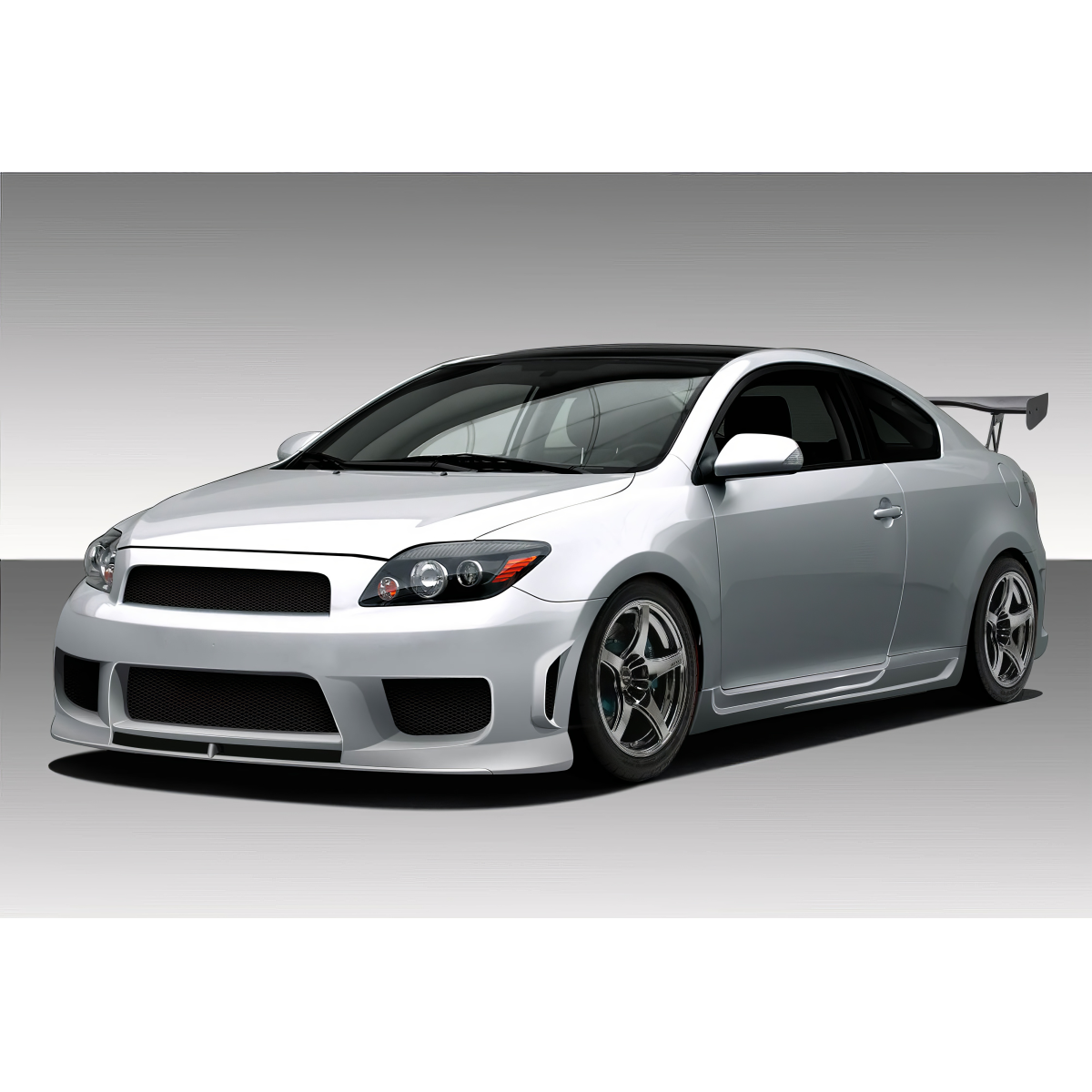 Modify your Scion tC 2005 with our Exterior/Complete Body Kits - Slightly angled front view showcasing body kit design