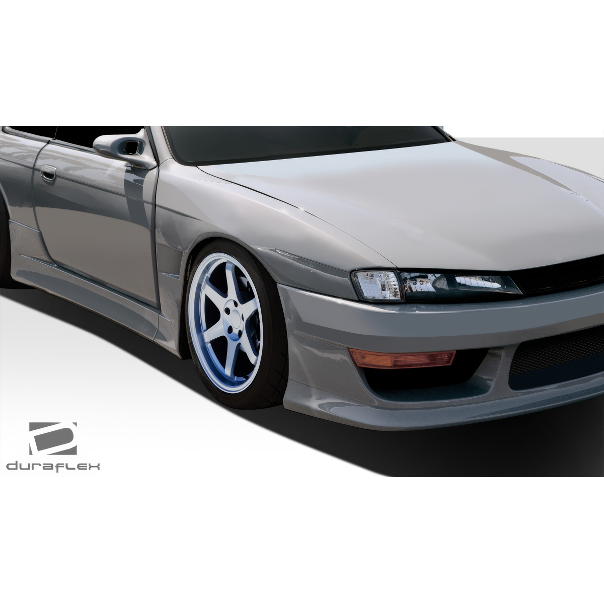 Modify your Nissan 240SX 1997 with our Exterior/Fenders - Front left angle of vehicle with wide body fender