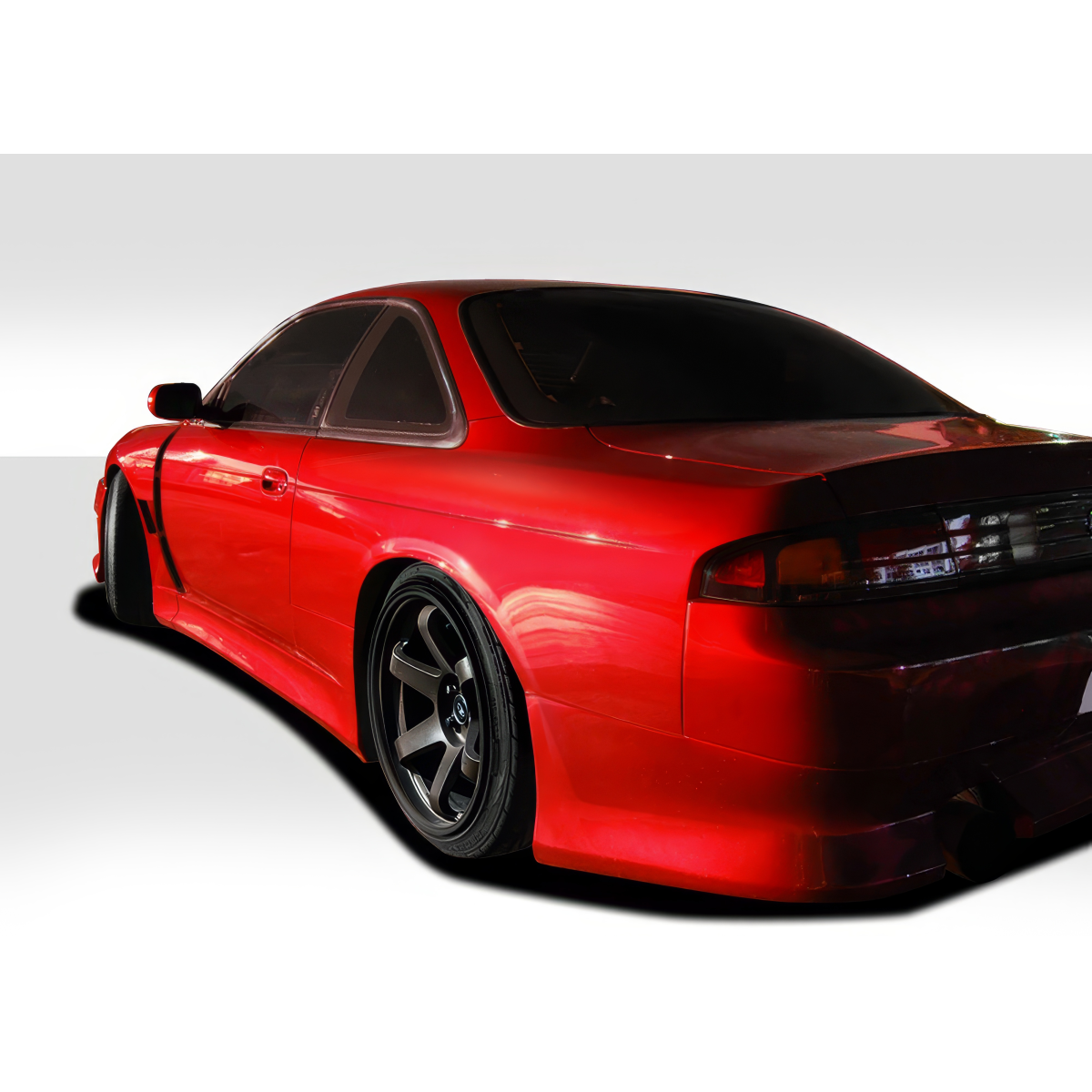 Modify your Nissan 240SX 1995 with our Exterior/Fenders - Rear angle showing wide body fender design