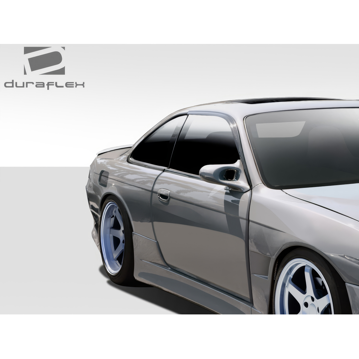 Modify your Nissan 240SX 1995 with our Exterior/Fenders - Side angle view of a modified Nissan 240SX