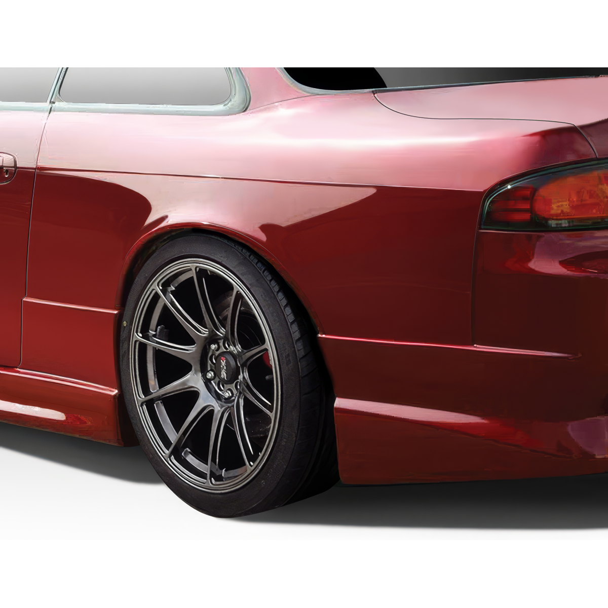 Modify your Nissan 240SX 1995 with our Exterior/Fenders - Image shows rear left angle of the vehicle