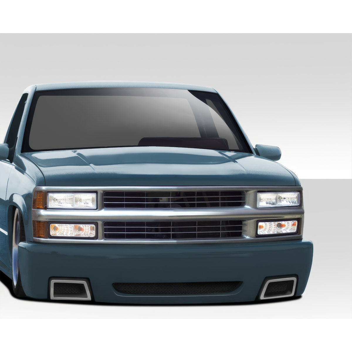 Modify your Chevrolet Pickup 1988 with our Exterior/Front Bumpers - Front view of vehicle at eye level angle