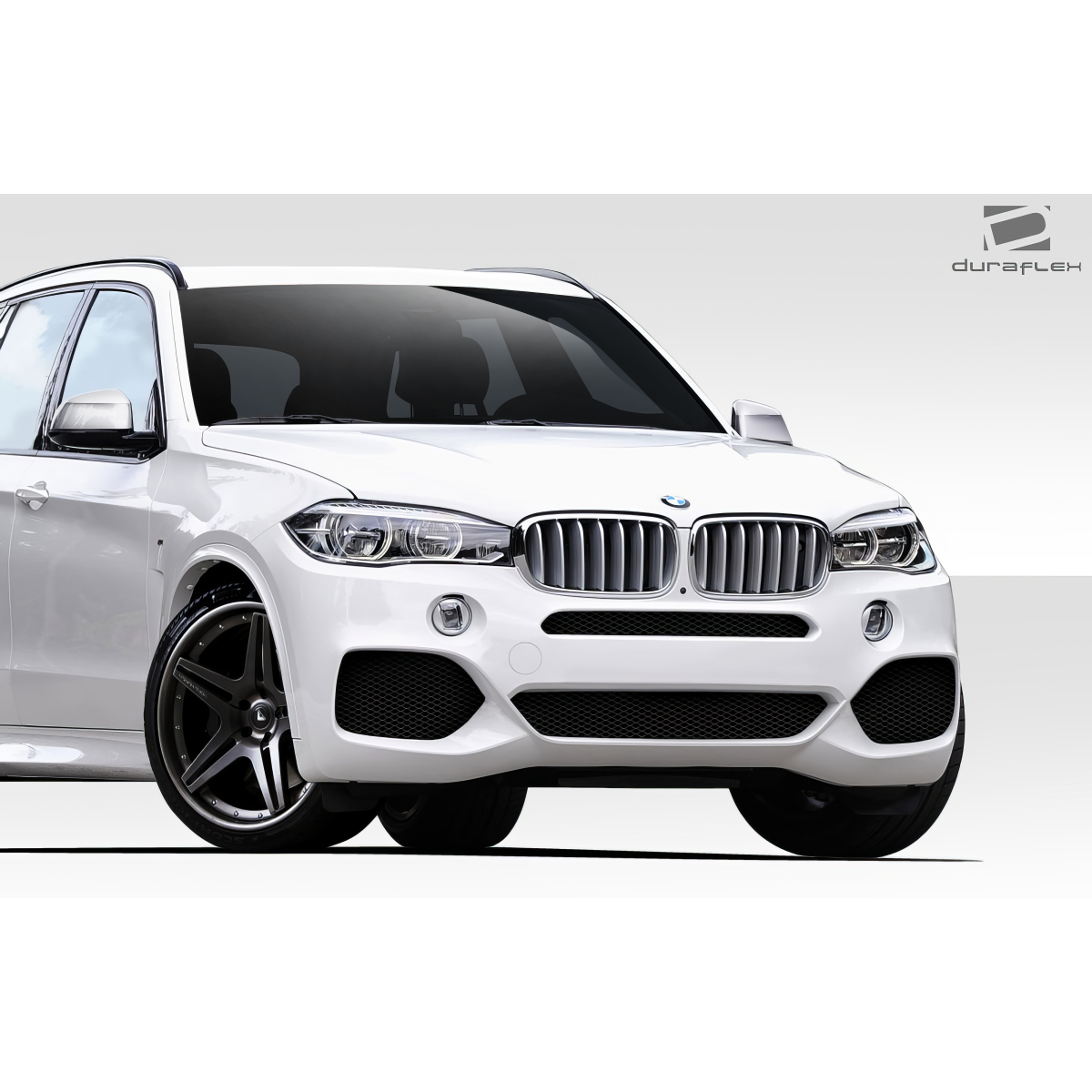 Modify your BMW X5 2014 with our Exterior/Front Bumpers or Lips - Front angle view of the BMW X5 M Sport bumper