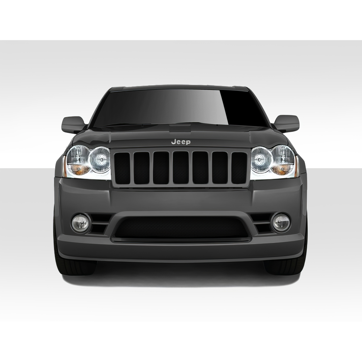 Modify your Jeep Cherokee 2005 with our Exterior/Front Bumpers - Front view of the bumper at a straight angle