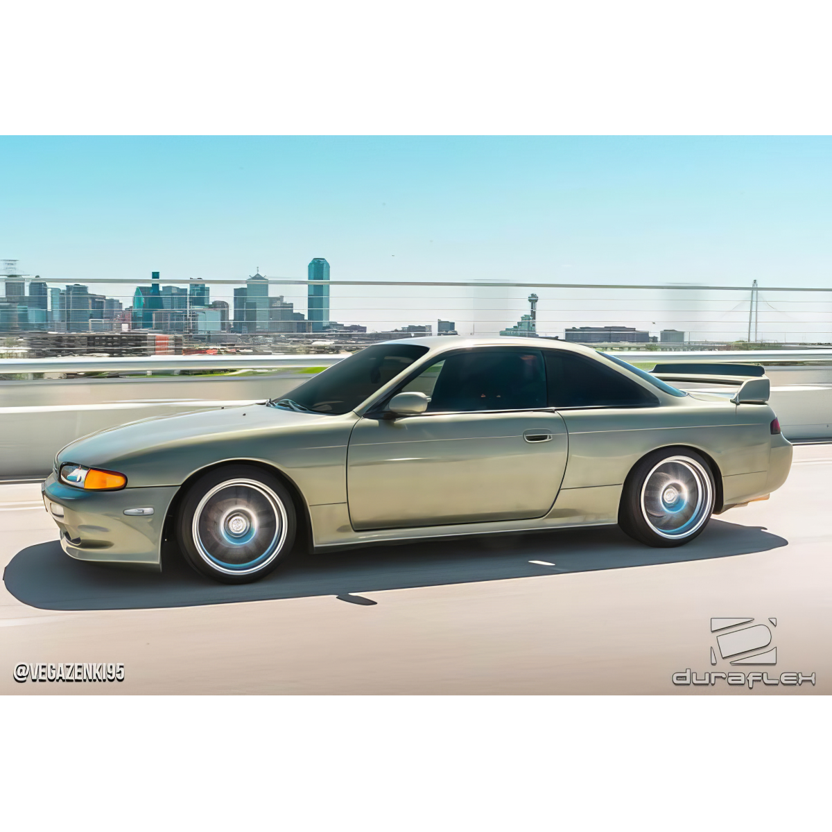 Modify your Nissan 240SX 1995 with our Exterior/Side Skirts - Side view of Nissan 240SX moving fast