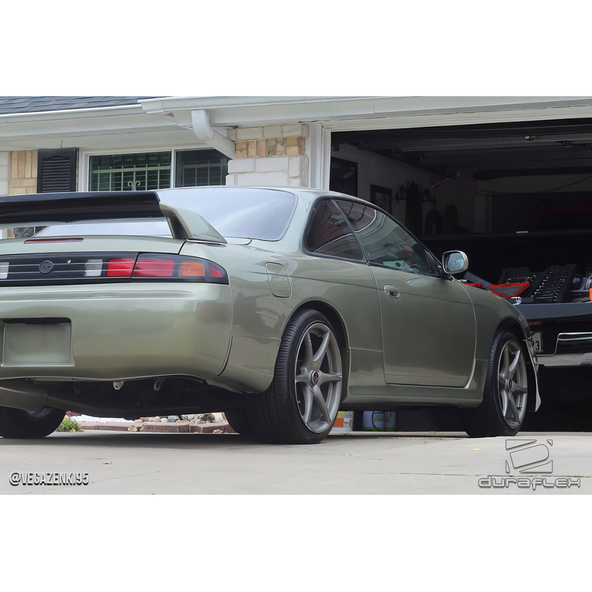 Modify your Nissan 240SX 1995 with our Exterior/Complete Body Kits - Image shows vehicle at side angle from rear