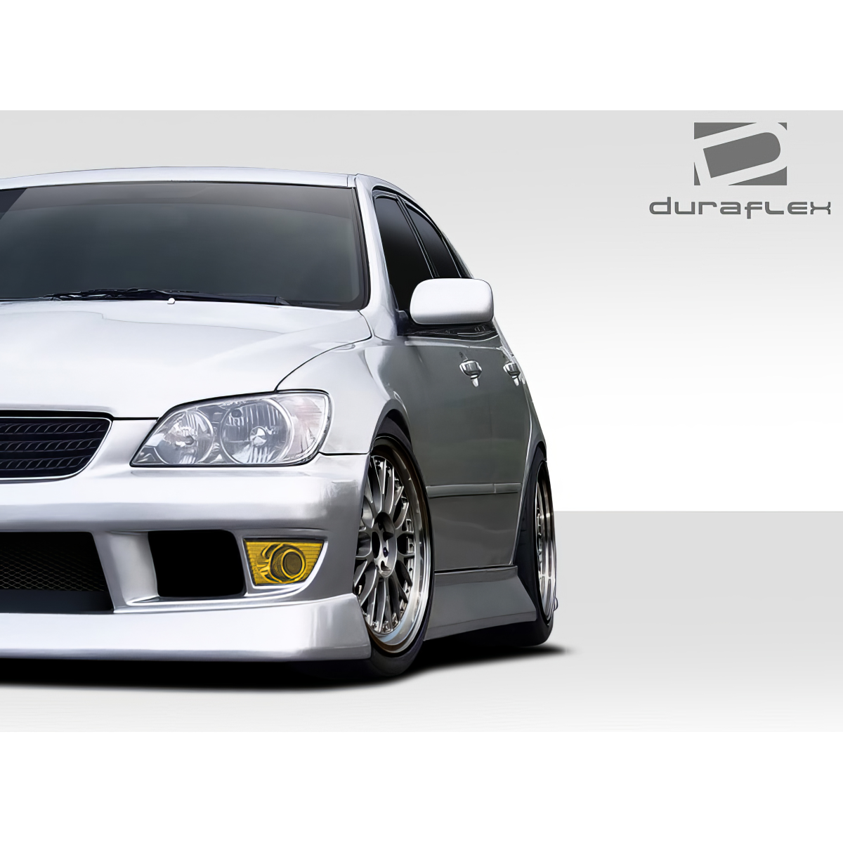 Modify your Lexus IS Series 2000 with our Exterior/Complete Body Kits - Front angle view of vehicle side skirts