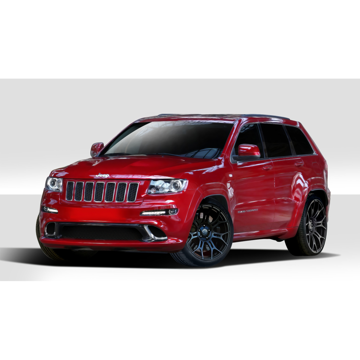 Modify your Jeep Cherokee 2011 with our Exterior/Complete Body Kits - Front three quarter angle view of vehicle