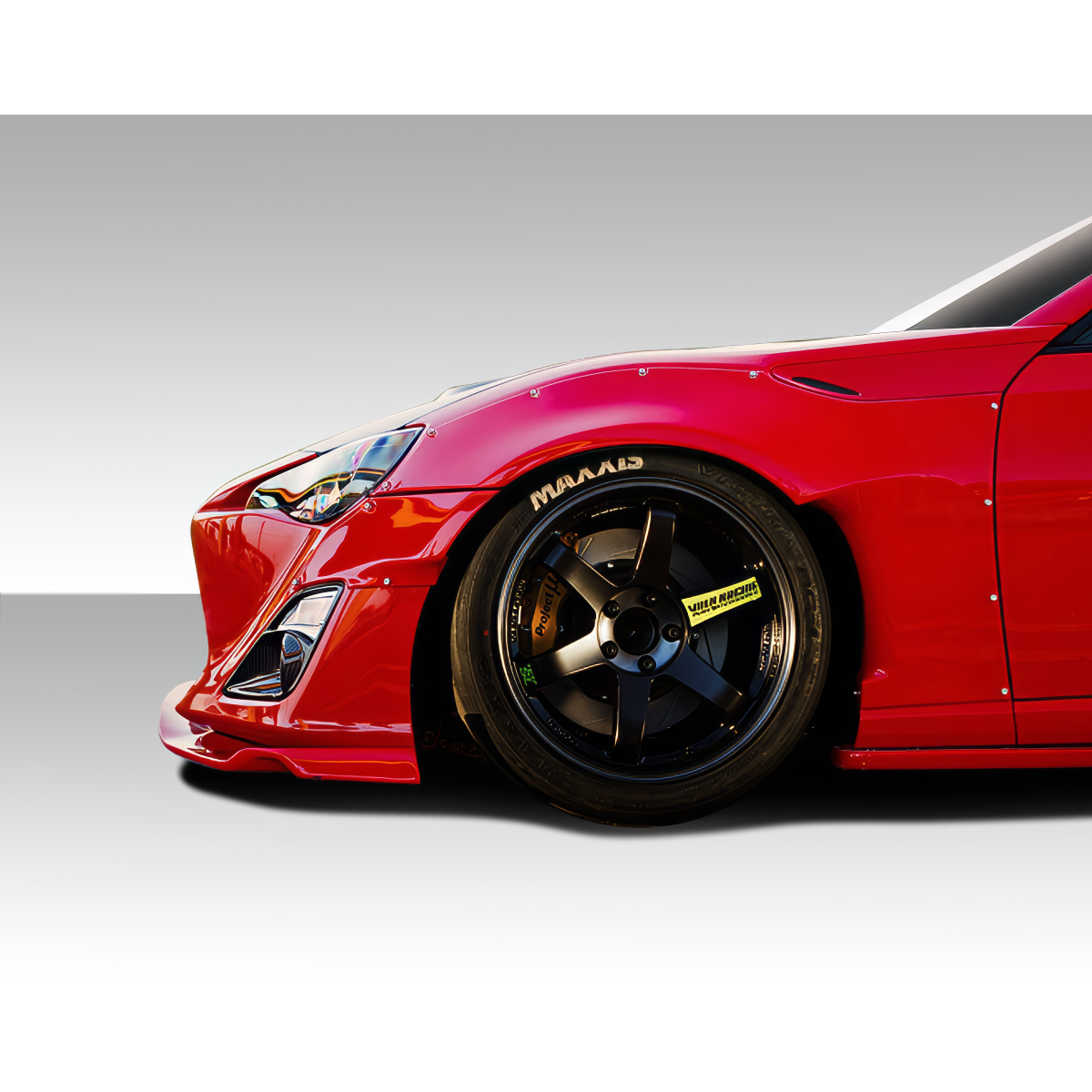 Modify your Scion FR-S 2013 with our Exterior/Complete Body Kits - Side angle highlighting wide body kit details