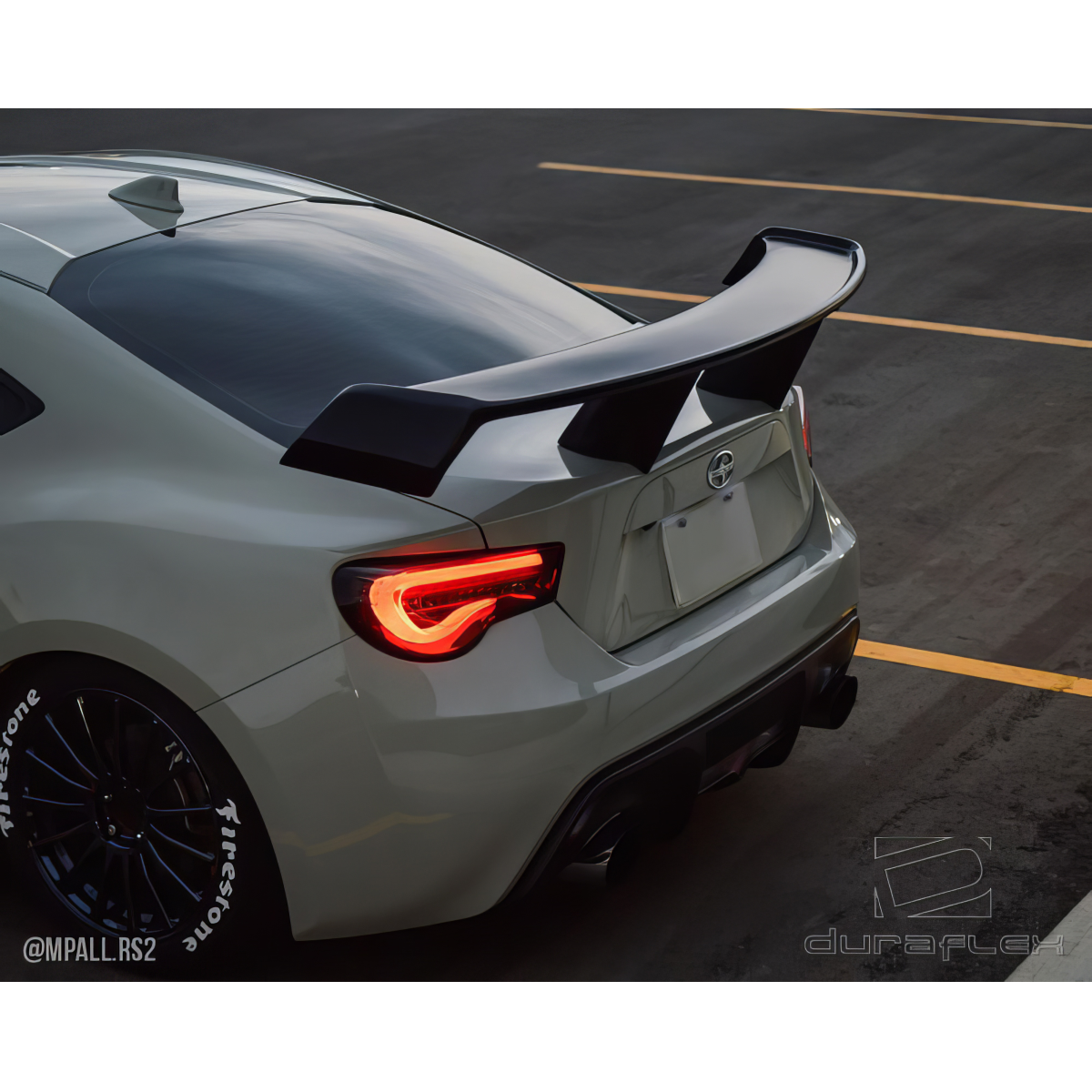 Modify your Subaru BRZ 2013 with our Exterior/Wings - Rear angle view highlighting spoiler design