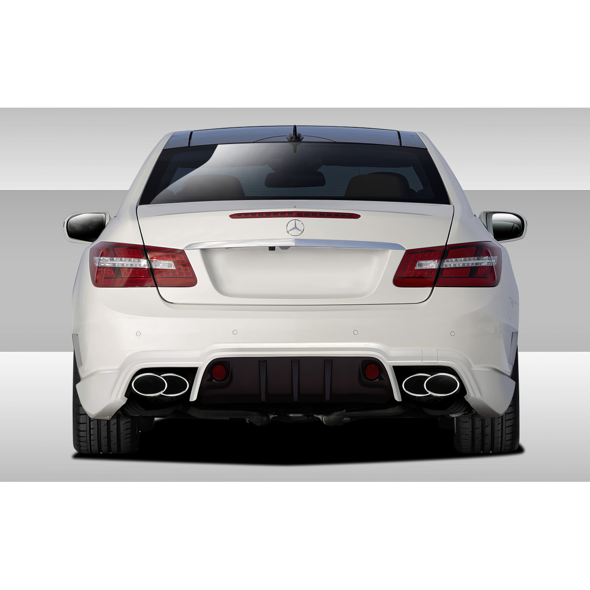 Modify your Mercedes-Benz E-Class 2010 with our Exterior/Rear Bumpers or Lips - Rear view angle showcasing the bumper details