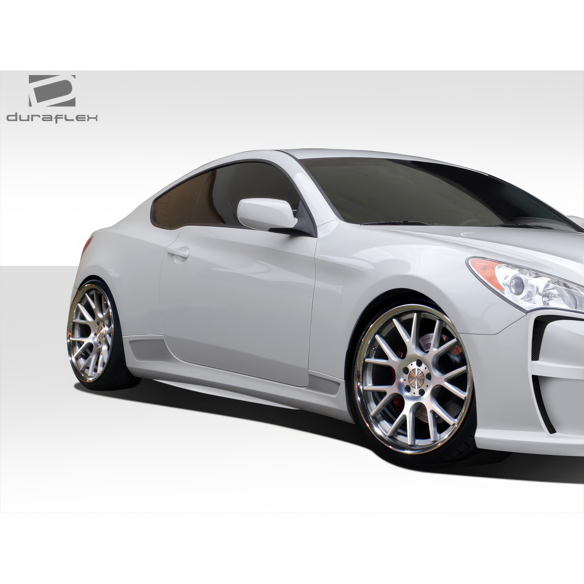 Modify your Genesis G70 2010 with our Exterior/Side Skirts - Angled from the front showing the side profile