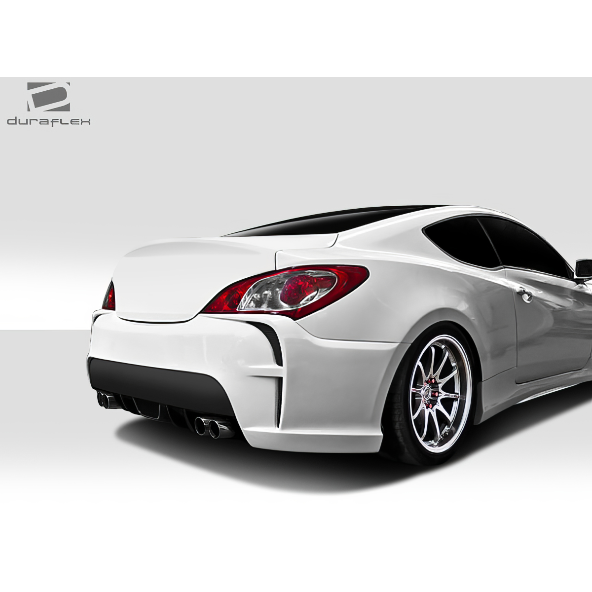 Modify your Genesis G70 2010 with our Exterior/Rear Bumpers or Lips - Showing rear angle of Genesis Coupe white car