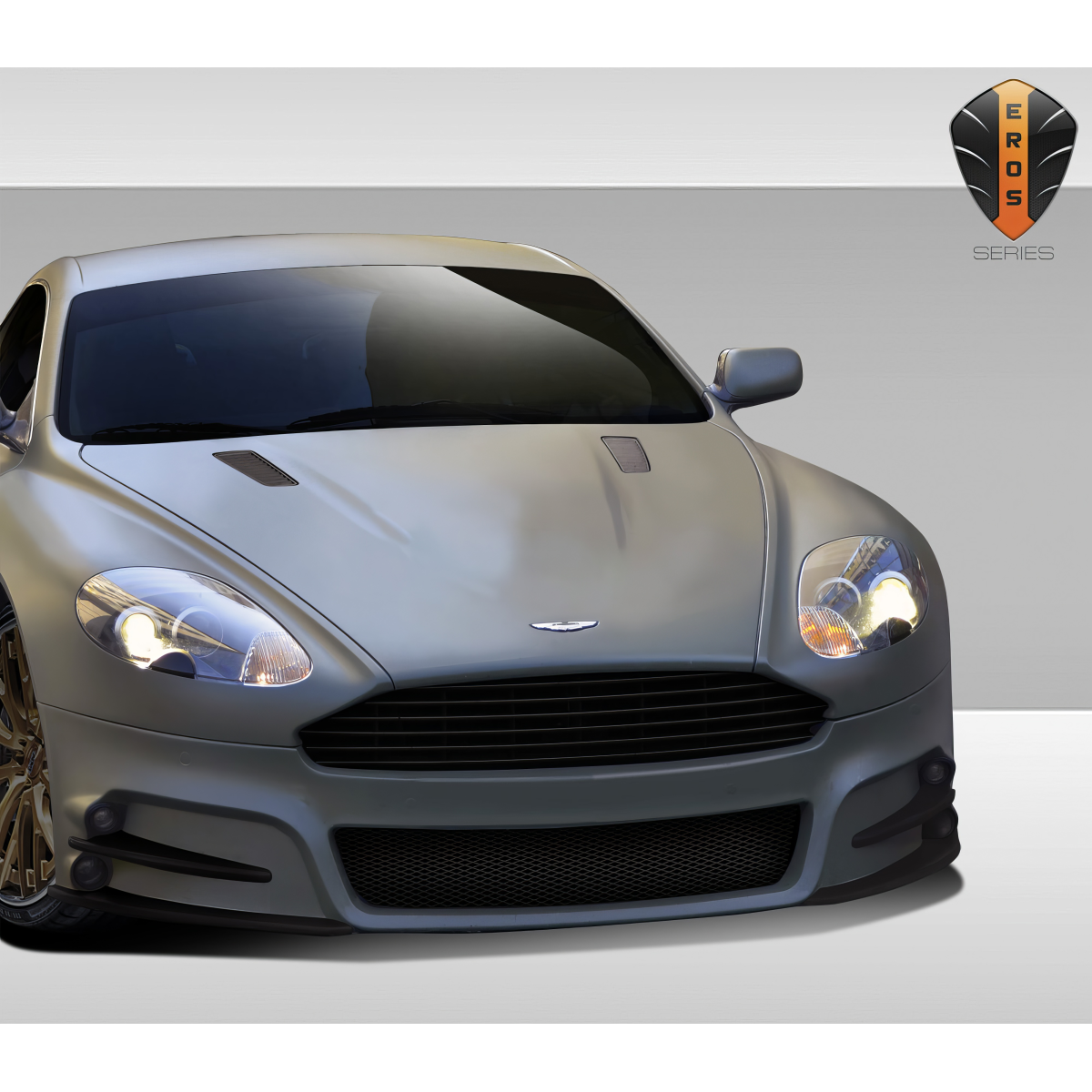 Modify your Aston Martin DB9 2004 with our Exterior/Complete Body Kits - Front view of the vehicle at a slight angle