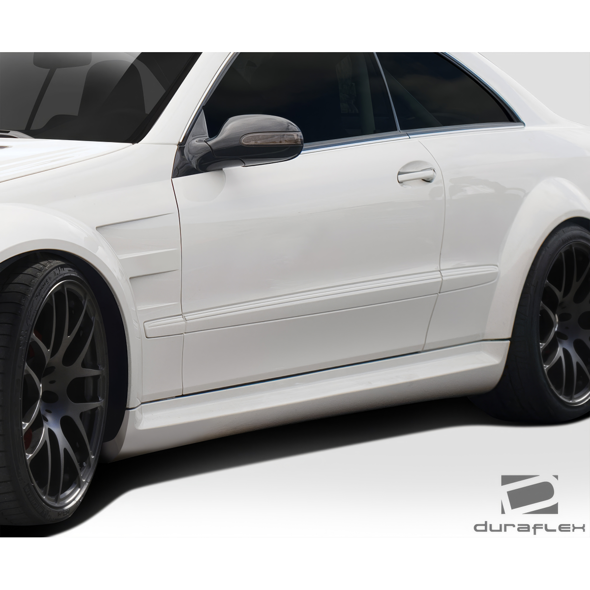 Modify your Mercedes-Benz CLK-Class 2003 with our Exterior/Side Skirts - Side view showing lower car profile and skirt