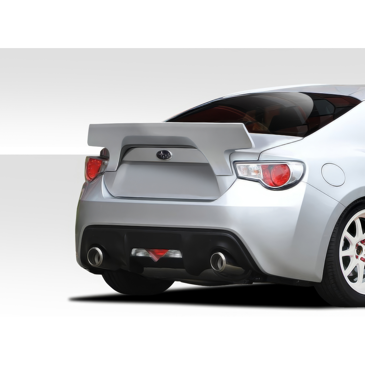 Modify your Subaru BRZ 2013 with our Exterior/Wings - Rear angle view of a Subaru BRZ with wing