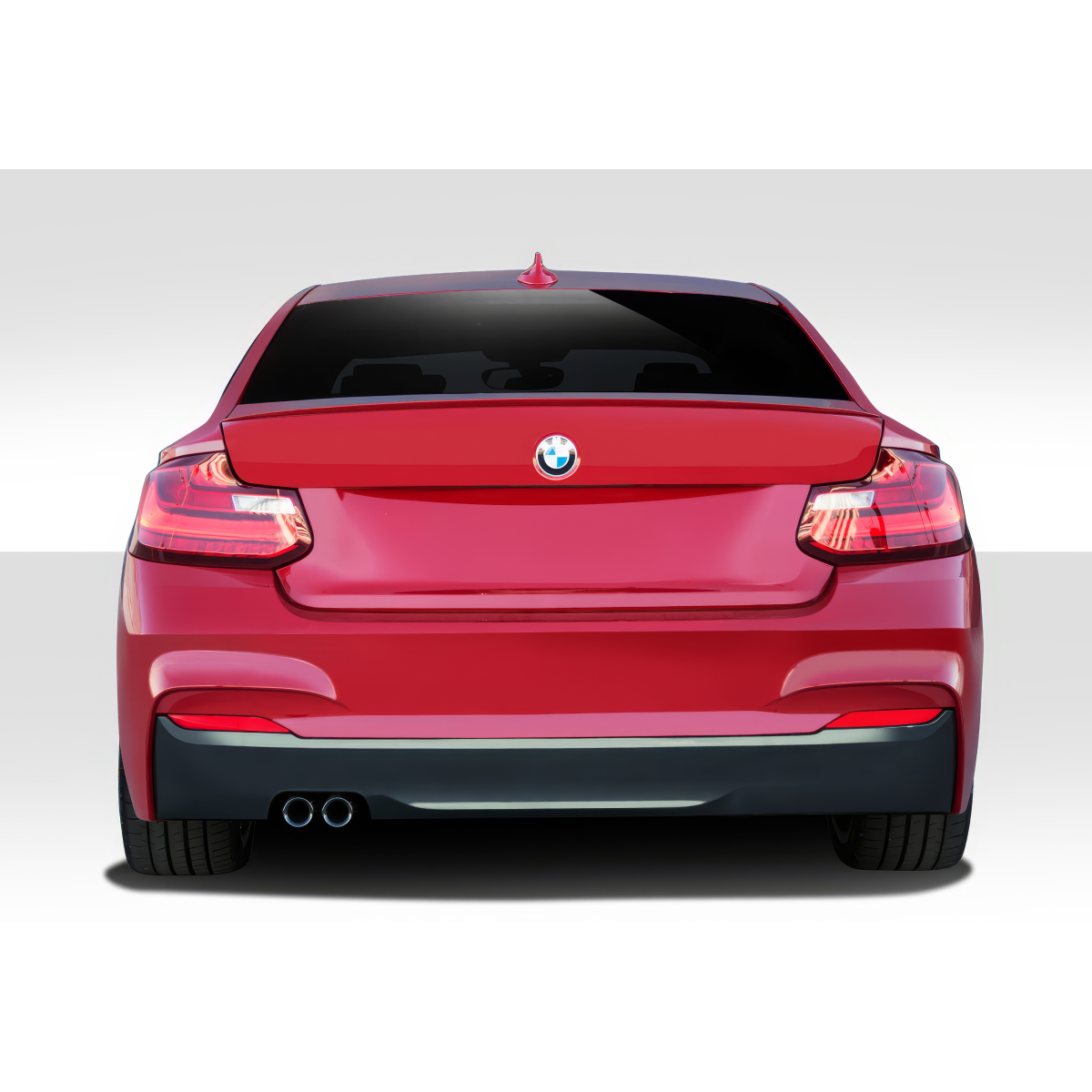 Modify your BMW 2-Series 2014 with our Exterior/Rear Bumpers or Lips - Frontal view of rear bumper at eye level