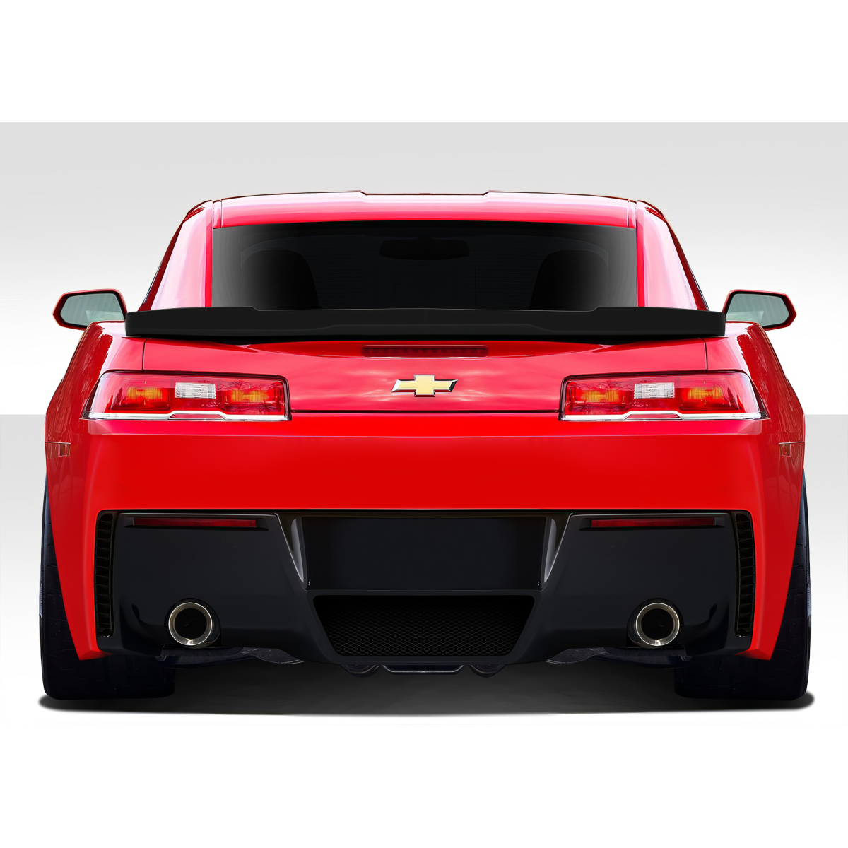 Modify your Chevrolet Camaro 2014 with our Exterior/Rear Bumpers or Lips - Rear view angle of a Chevrolet Camaro