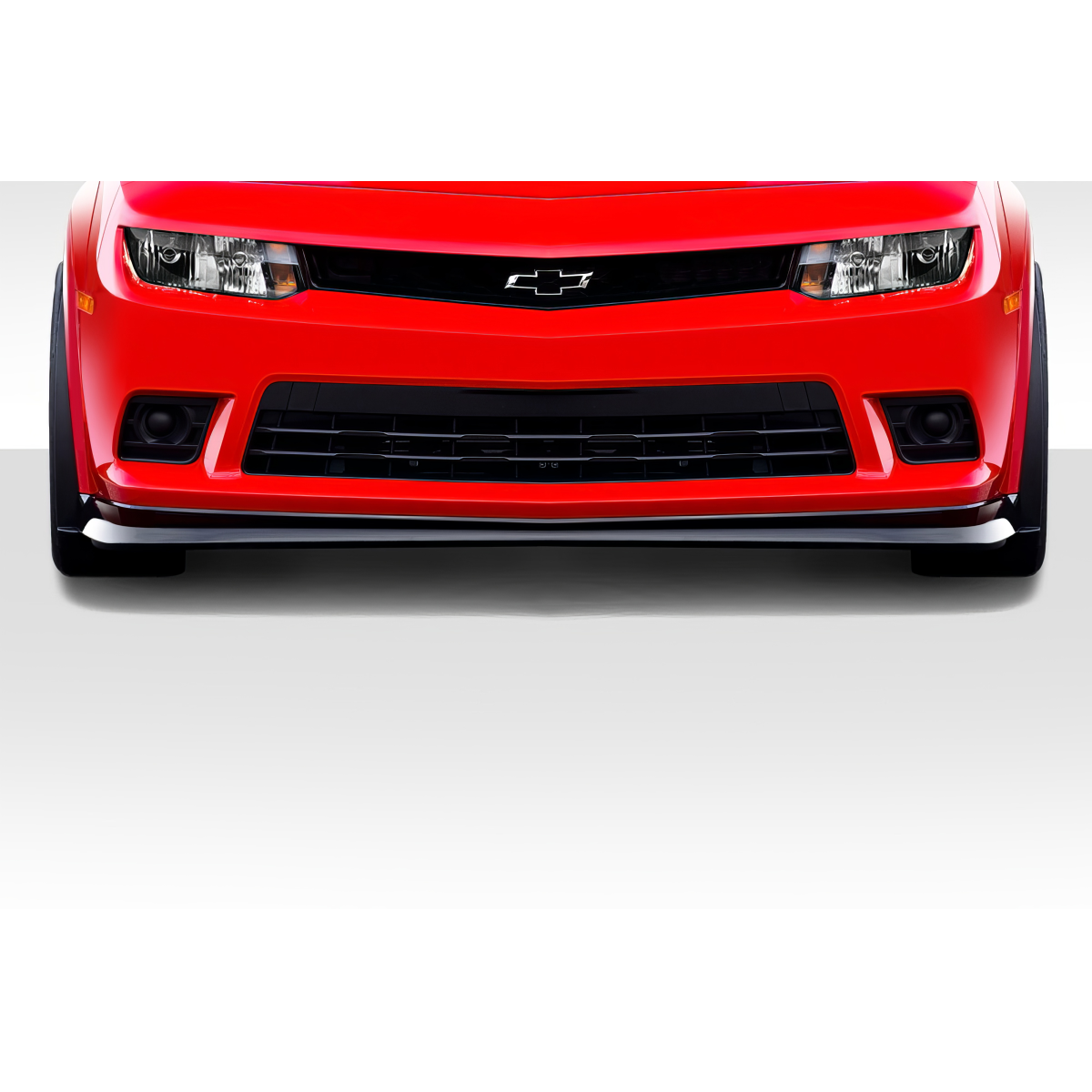 Modify your Chevrolet Camaro 2014 with our Exterior/Front Bumpers or Lips - Front view of a red Chevrolet Camaro