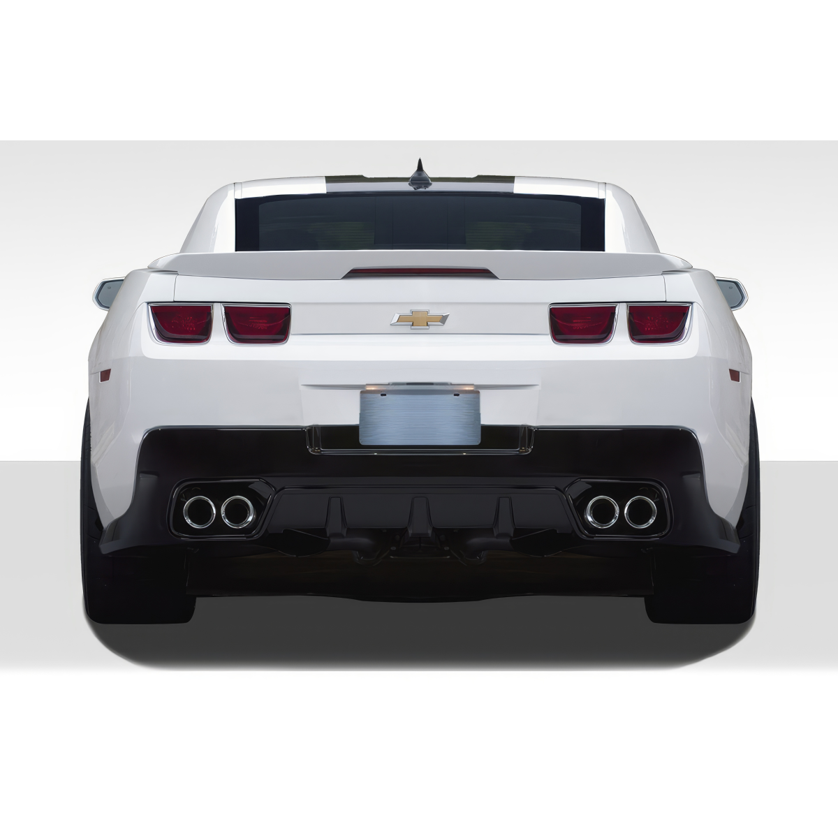 Modify your Chevrolet Camaro 2010 with our Exterior/Rear Bumpers or Lips - View of the rear of the car from straight on