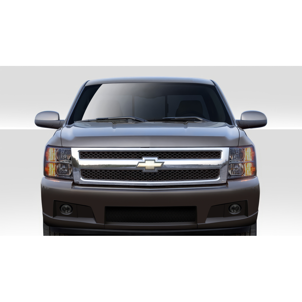Modify your Chevrolet Silverado 2007 with our Exterior/Front Bumpers - Frontal view of the vehicle