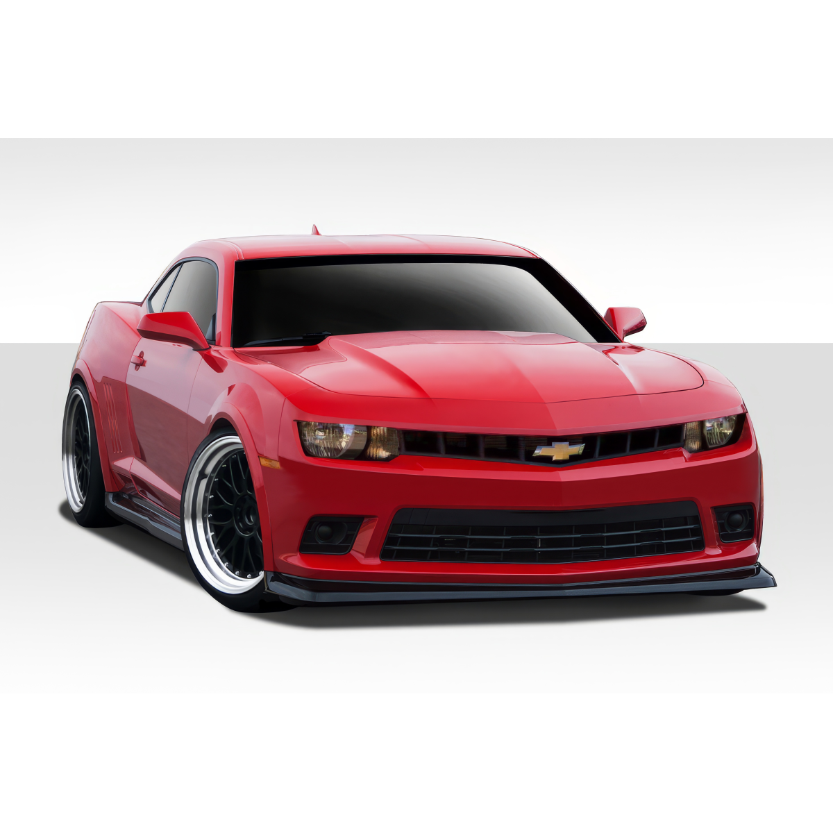 Modify your Chevrolet Camaro 2010 with our Exterior/Complete Body Kits - Front angle view of red Chevrolet Camaro